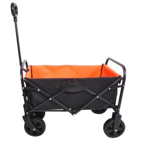 Folding Wagon Garden Shopping Beach Cart (Option: Blackyellow)