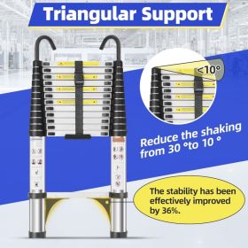 Foldable Telescopic Ladder 4.1 Meters Lightweight Aluminum Construction (Option: 4.1mTelescopic Ladder)