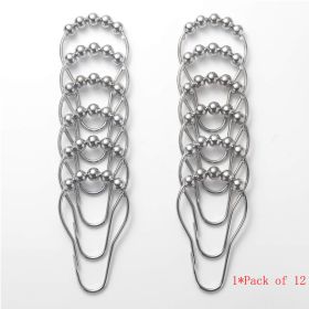 Set Of 12 Shower Curtain Hooks Rings,Decorative Rust Proof Stainless Steel Shower Curtain Hooks (Option: 1Pack)